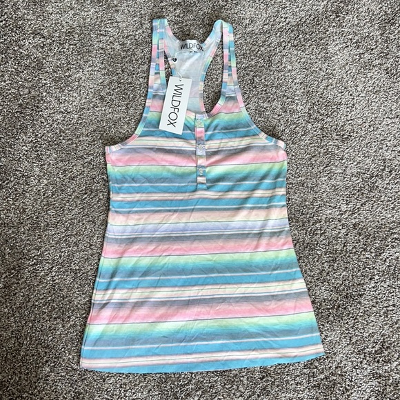 NWT Wildfox Stripe Racerback Tank - Picture 3 of 7